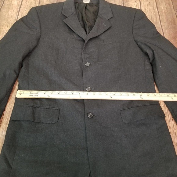Jos. A. Bank Mens Blazer Charcoal Size 42L 3 Button Front Wool Cashmere Blend - Picture 3 of 15